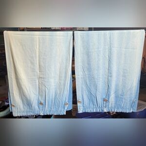 Denim Ombre Curtain Panels Set Of Two 48x62 Each Button Detail Rod Pocket